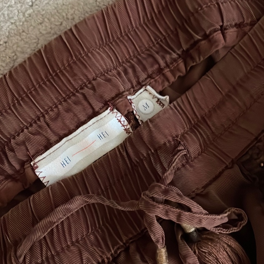 HEI Anthropologie brown studded pants